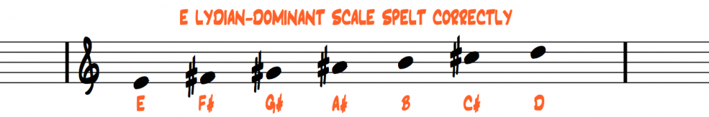 E-lydian-dominant-scale-spelt-correctly